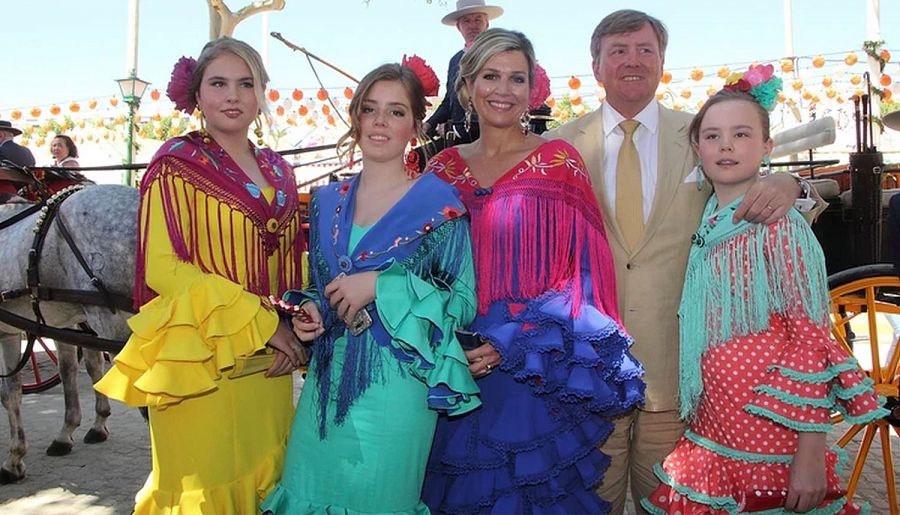 La familia real holandesa en la Feria de Sevilla, donde se conocieron Guillermo y Máxima
