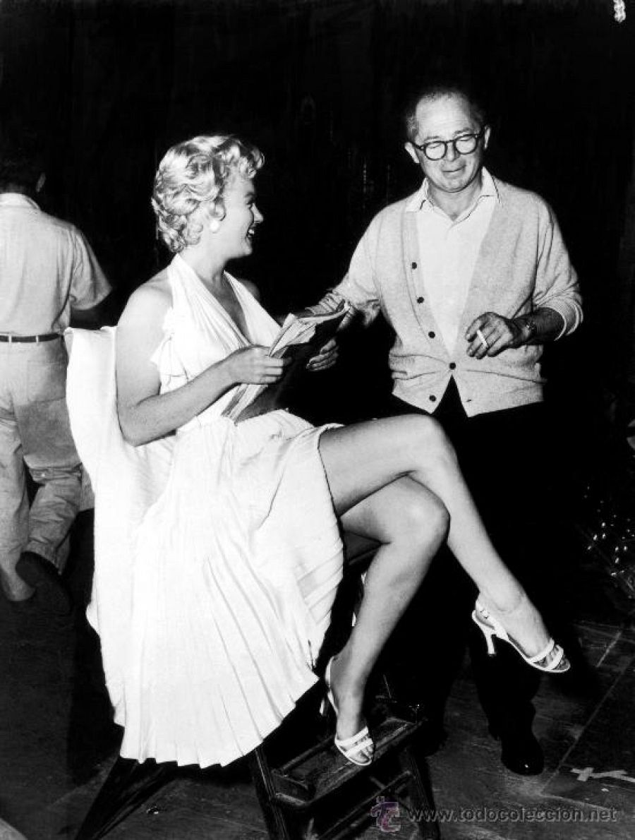 Marilyn Monroe y Billy Wilder en el rodaje de 'La tentación vive arriba' (1955)