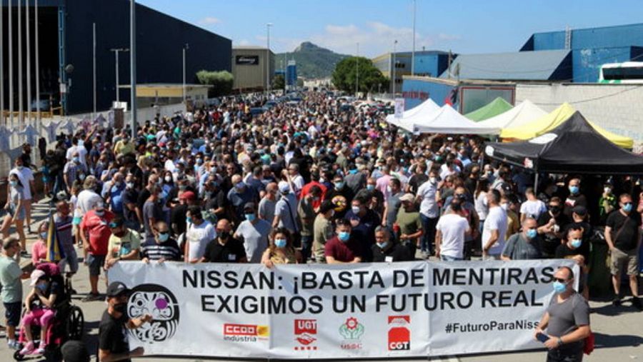 Concentració dels treballadors de Nissan el 6 de juny de 2020