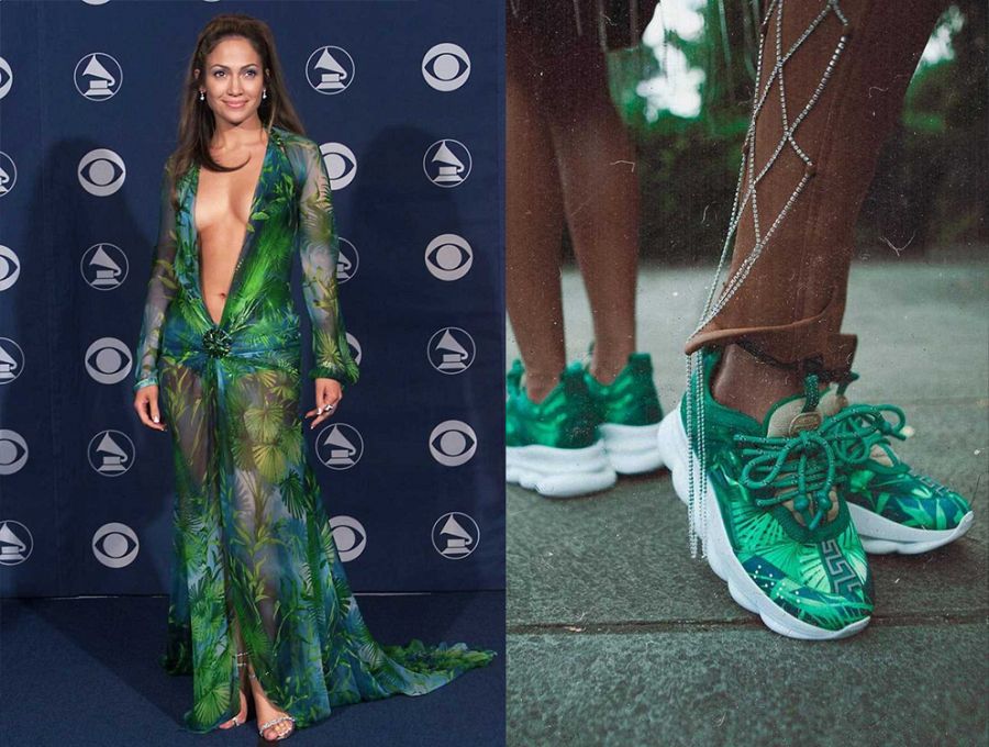 Las zapatillas inspiradas en el Jungle Dress de Versace, valoradas en 1075¿