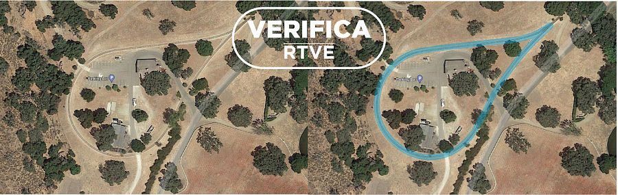 Comparativa del lugar del Rancho Neverland donde podría verse un camino con forma de gota.