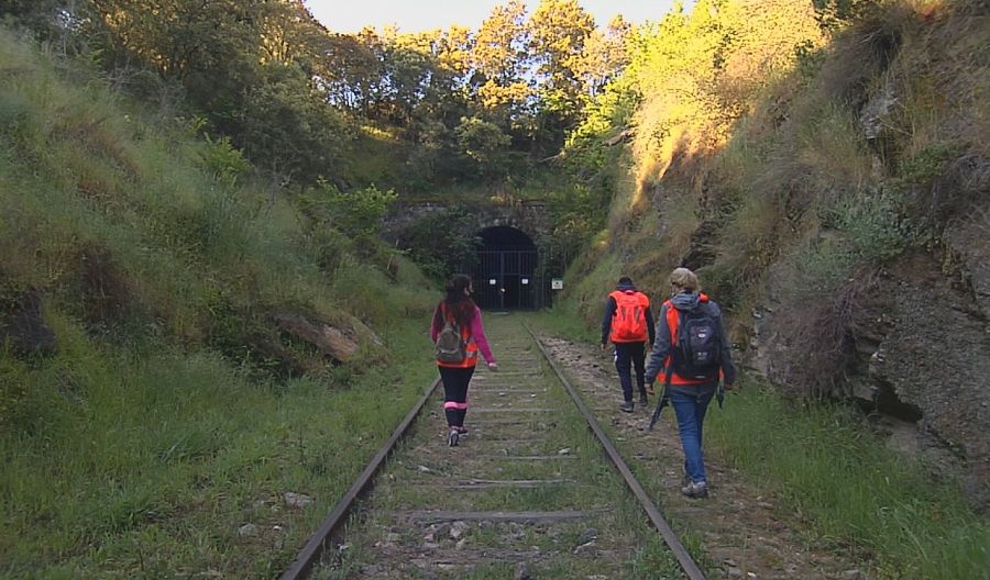 Un tramo del camino por la via del ferrocarril