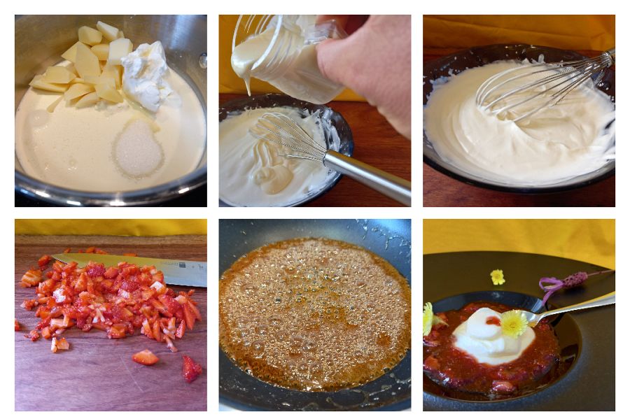 Receta de fresones con nata y queso