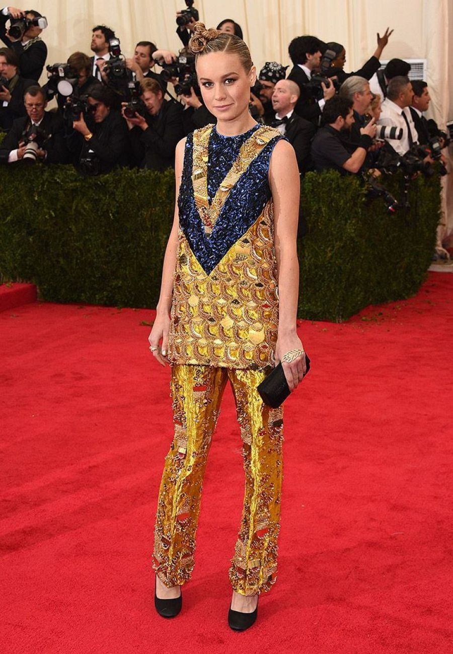 La actriz Brie Larson en la gala Met 2015