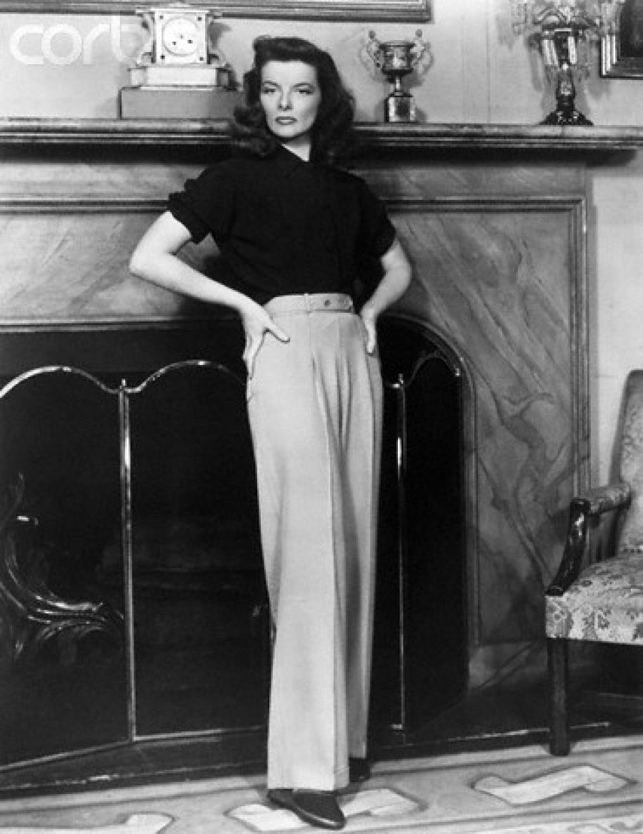 Katharine Hepburn vistiendo pantalón