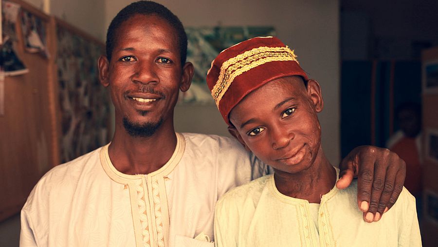 Bouba Ibrahim y su padre