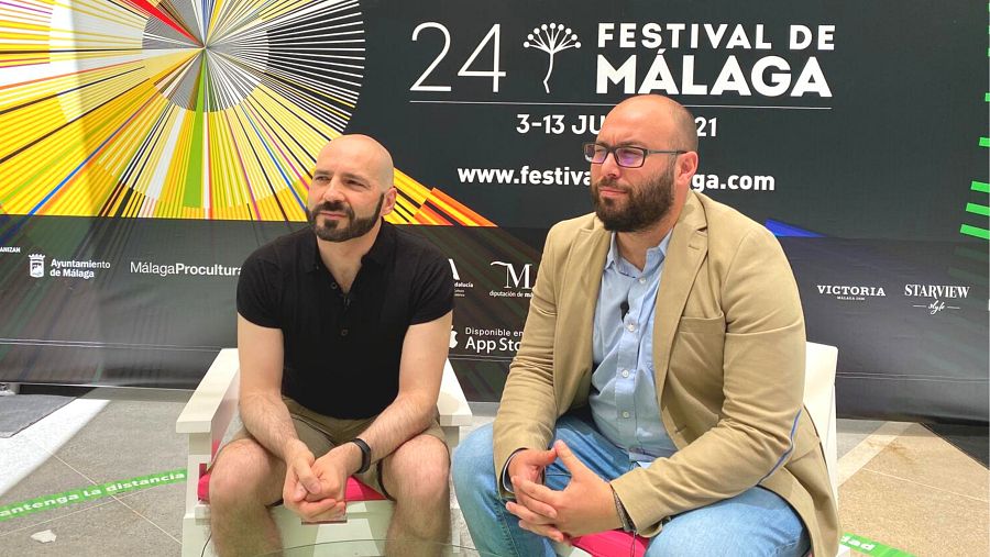 Luis Alcázar y Tomás Ocaña, productor y director de 'Lucía en la telaraña'
