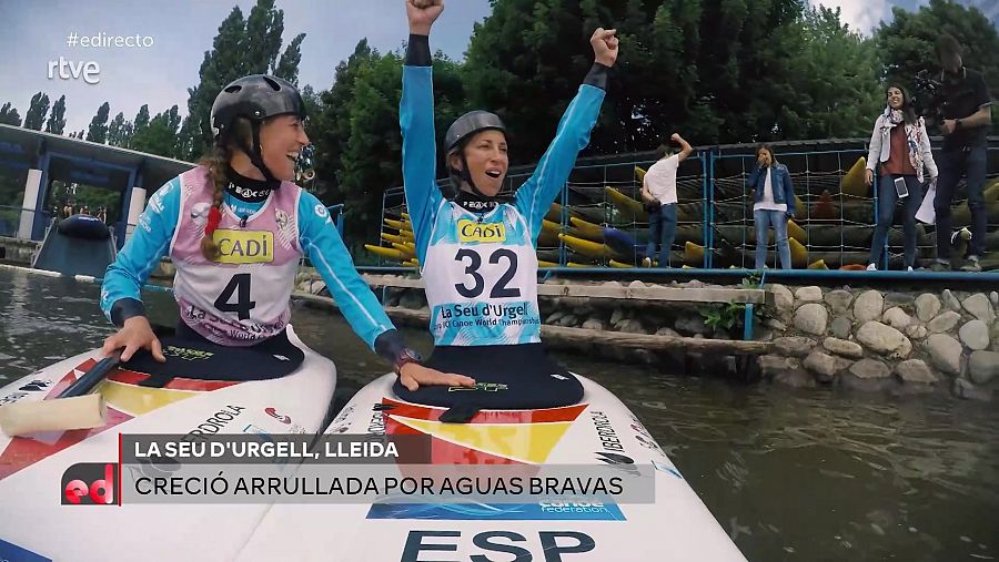 Gemma Mengual y Núria Vilarrubla entrenando en aguas bravas
