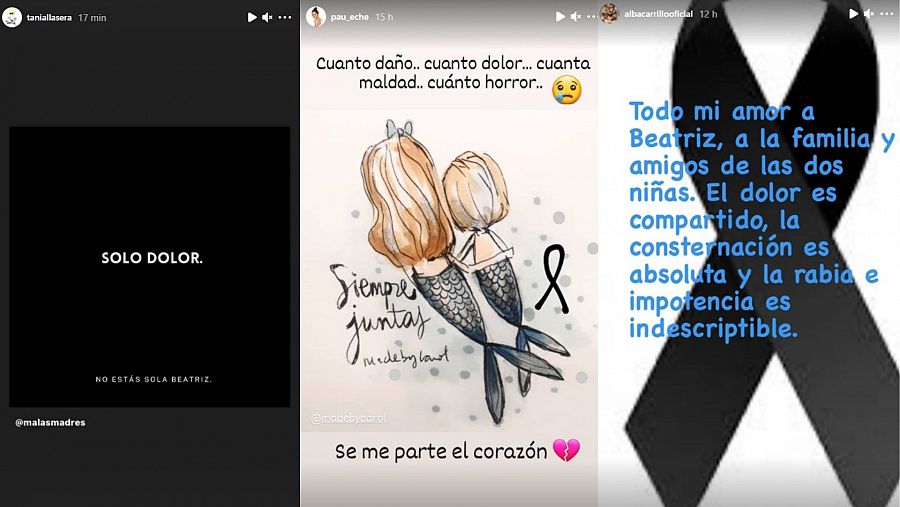 Tania Llasera, Paula Echevarría y Alba Carrillo lamentan la pérdida de Beatriz en Instagram