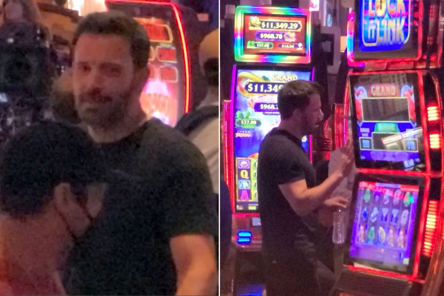 Ben Affleck en un casino de Las Vegas junto a su suegra