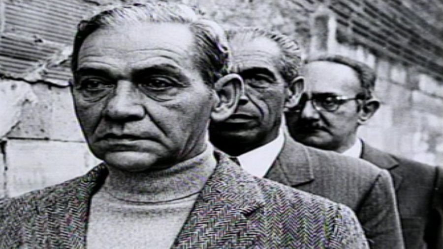 Ferran Planes, Joan Pagés i Joaquim Amat-Piniella, amb la tristor del passat als camps nazis als ulls, a Barcelona quan Roig els va entrevistar