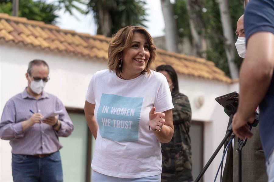 La secretaria general del PSOE andaluz y candidata a las primarias Susana Díaz