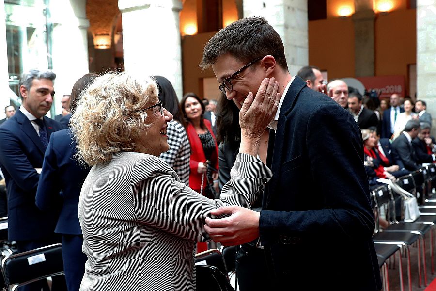 Íñigo Errejón y Manuela Carmena en el 2 de mayo de 2018