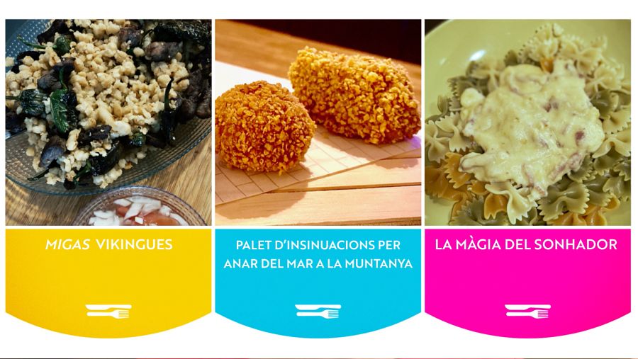 Els pretendents preparen unes migues tradicionals, assortit de croquetes i pasta als quatre formatges