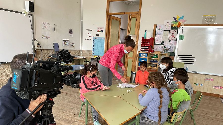 En el aulario de Portell solo hay cinco alumnos, dos de Infantil y tres de Primaria