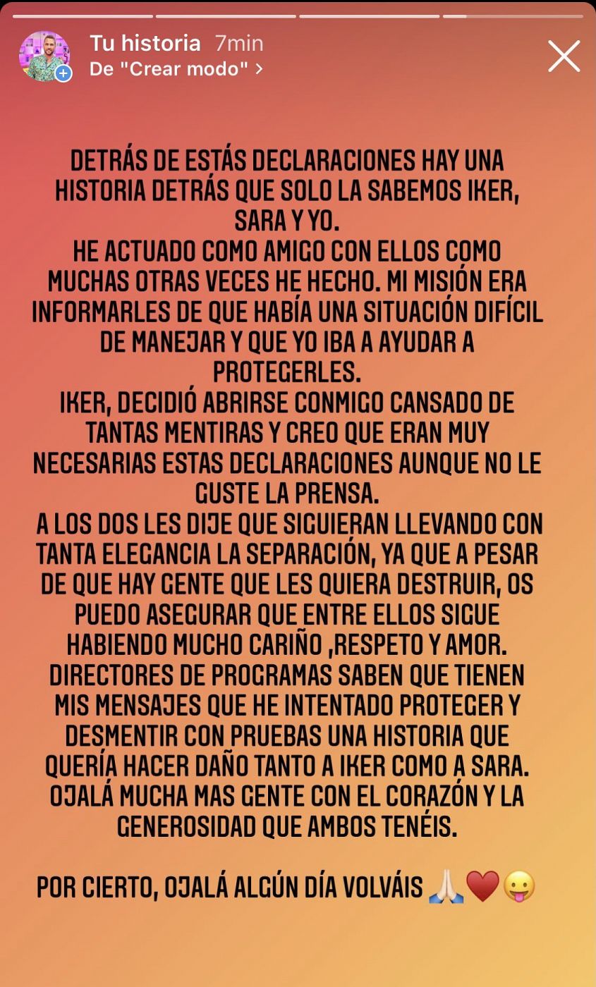 Instagram de Jordi Martín, supuesto amigo de Iker Casillas