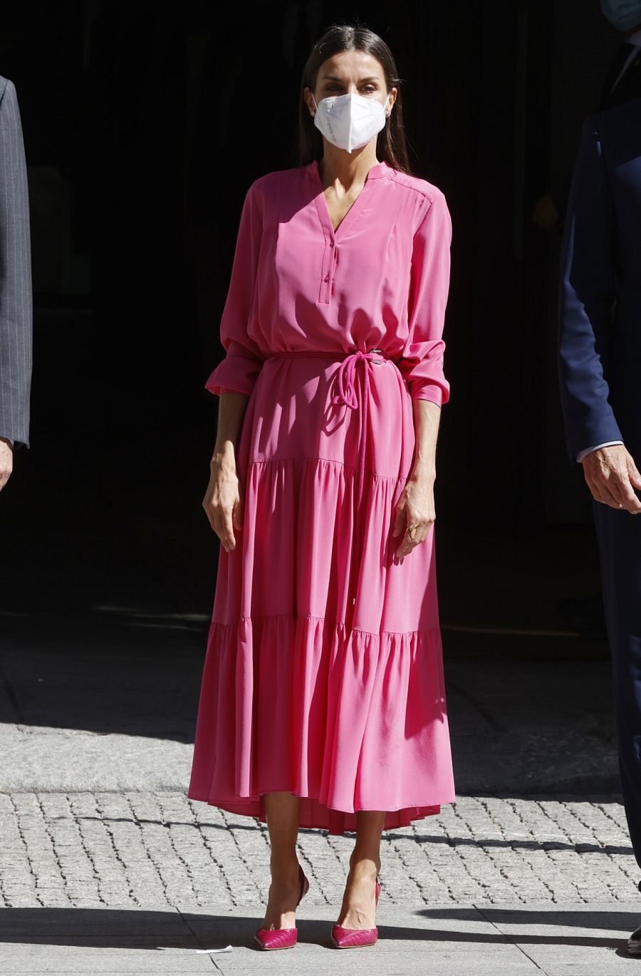 Doña Letizia con vestido de Hugo Boss