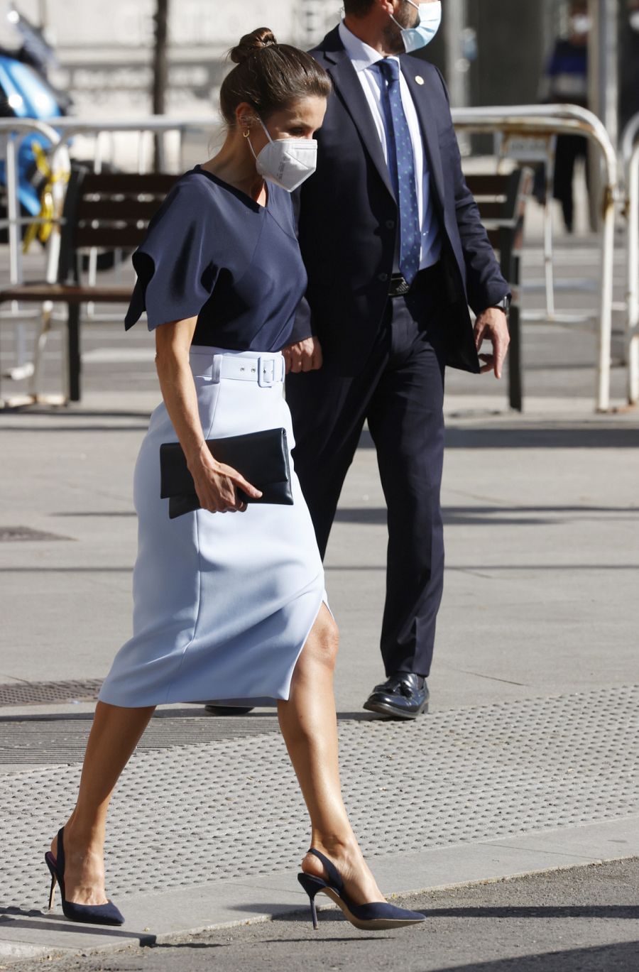 Doña Letizia con un conjunto de Hugo Boss