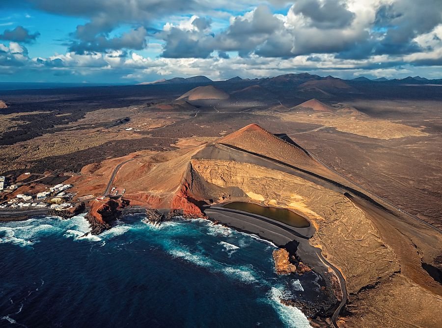 Vista aérea de la isla de Lanzarote