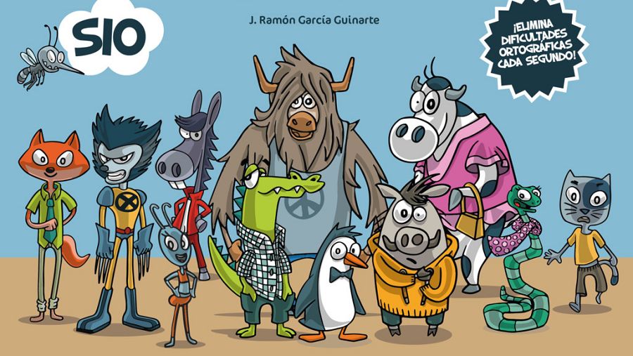 Fragmento de la portada de SIO, donde se ven los doce personajes en los que se basa.