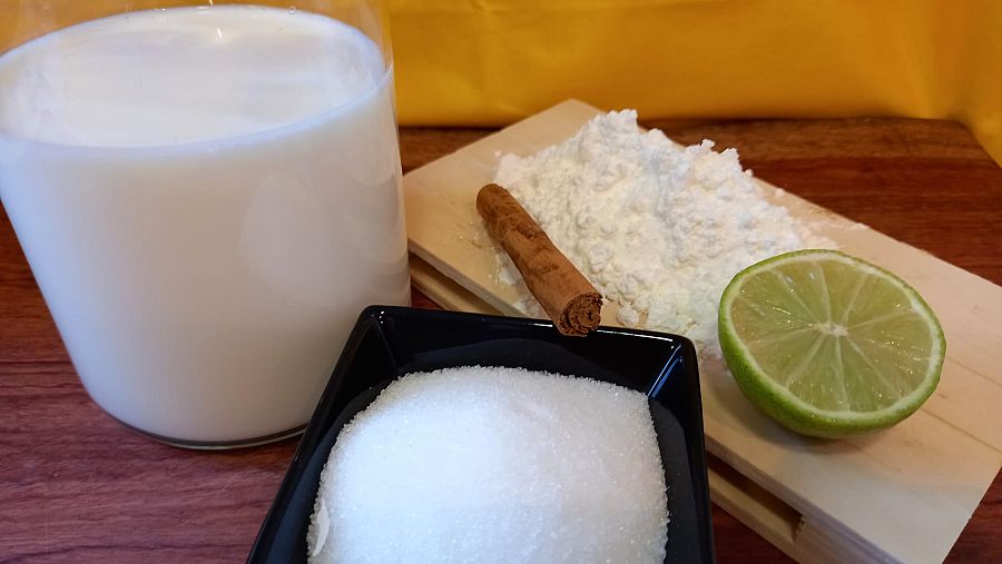 Ingredientes para cocinar leche frita cremosa en casa