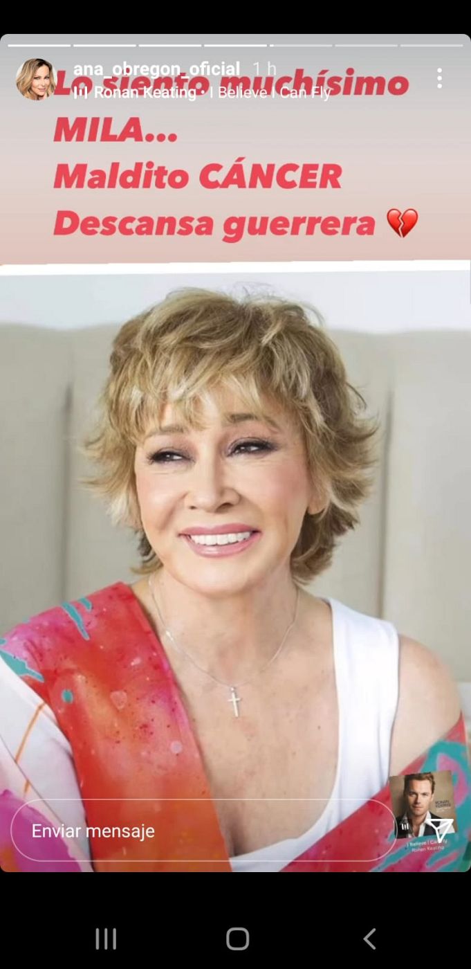 Ana Obregón se despide de Mila Ximénez