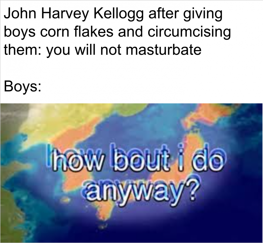  Meme sobre Kellogg y la masturbación.