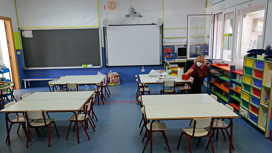 Las clases ya están vacías después del inicio, esta semana, de las vacaciones escolares del sistema público