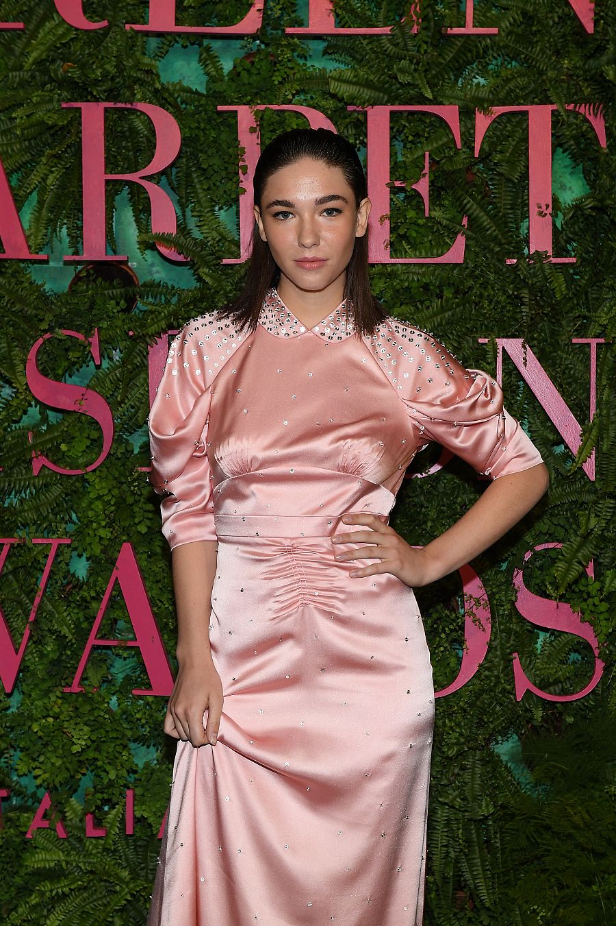 La actriz Matilda De Angelis, en el photocall de la Milan Fashion Week en 2017.