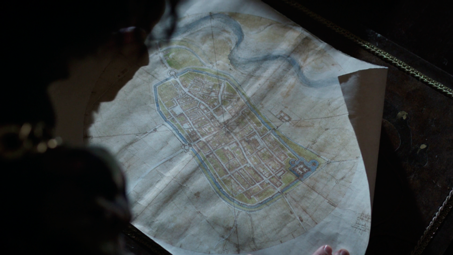 Primer mapa aereo de la historia, de la ciudad de Imola hecho por Leonardo da Vinci