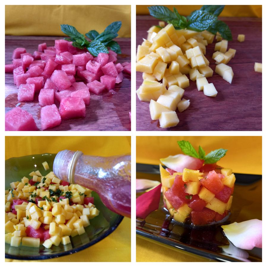 Pasos macedonia de sandía macerada