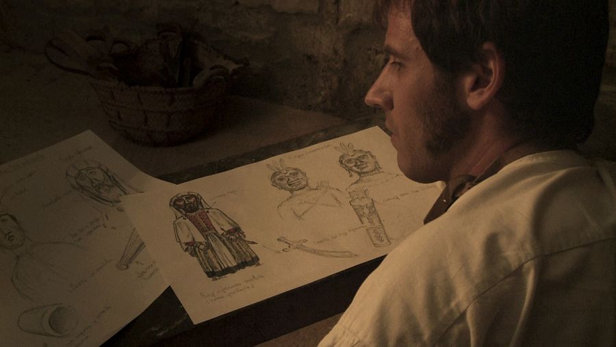 Recreación de Tadeo Moreno diseñando los Gigantes