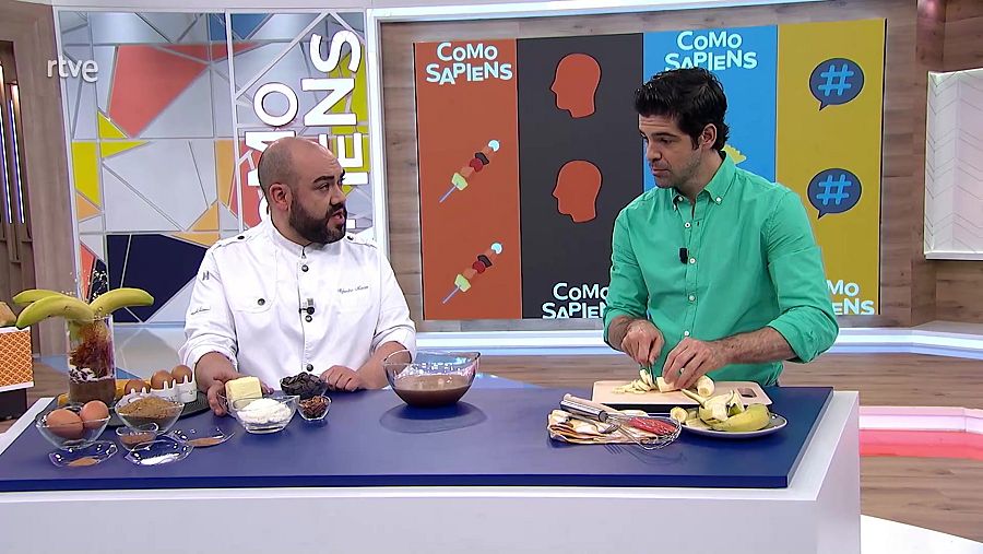 Receta fácil de brownie de nuez y plátano