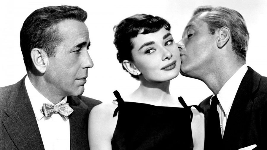 Humphrey Bogart, Audrey Hepburn y William Holden en 'Sabrina'