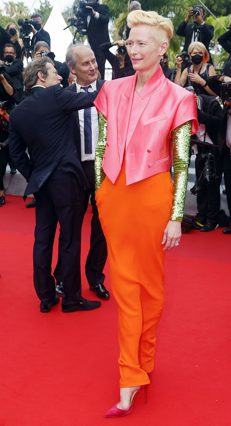 Tilda Swinton en la alfombra roja de Cannes