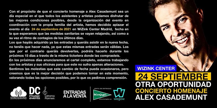 El comunicado que ha distribuido la organización del evento