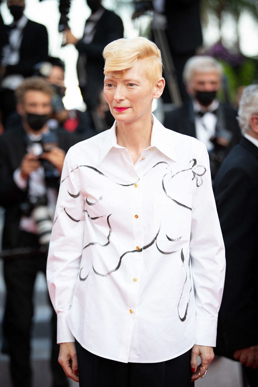 Tilda Swinton en la jornada de clausura del Festival de Cannes 2021