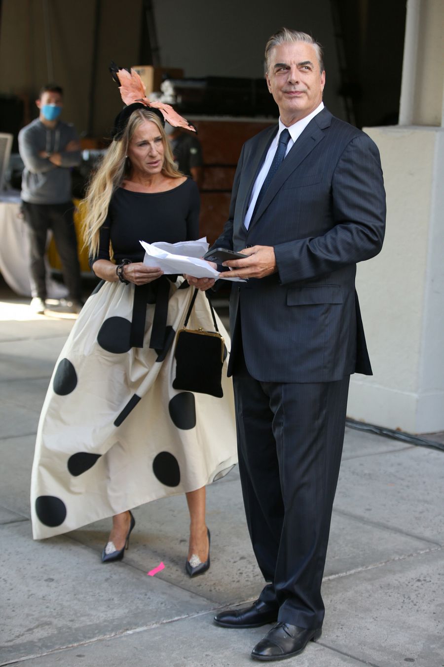 Chris Noth y Sarah Jessica Parker durante el rodaje de 'And Just Like That'