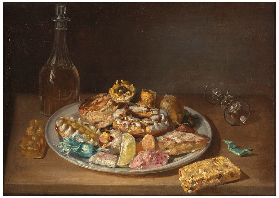 Cuadro 'Plato de dulces' de Miguel Parra y Abril, ca.1845