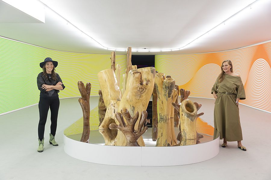 Claudia Comte y Francesca Thyssen-Bornemisza en la exposición de After Nature