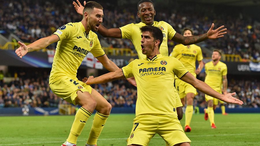 Gerard Moreno celebra el empate ante el Chelsea