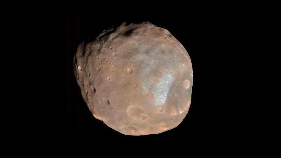La mayor de las dos lunas de Marte: Fobos