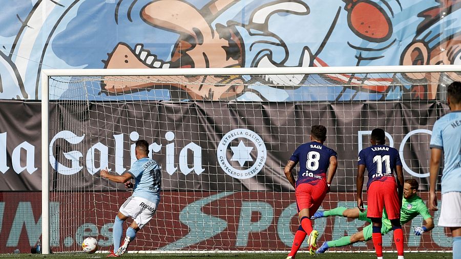 Iago Aspas marca el 1-1 ante el Atlético de Madrid