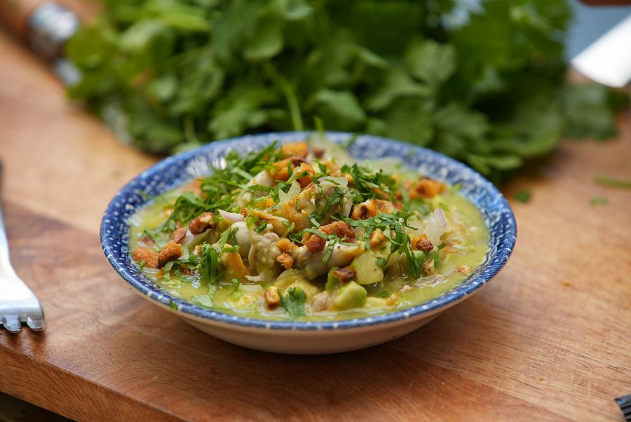 Ceviche con berberechos en lata