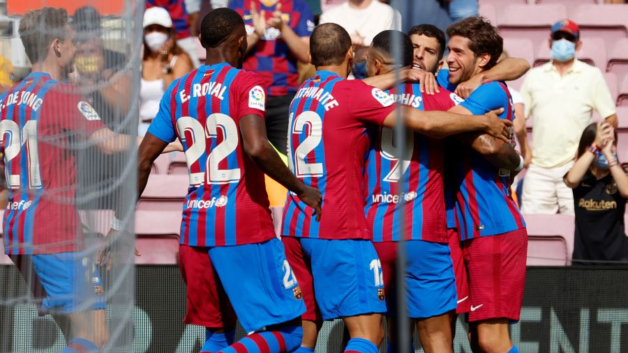 Sergi Roberto celebra su gol ante el Getafe