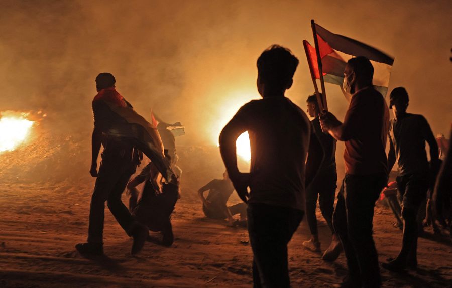 Entre los manifestantes palestinos en la Franja había varios menores