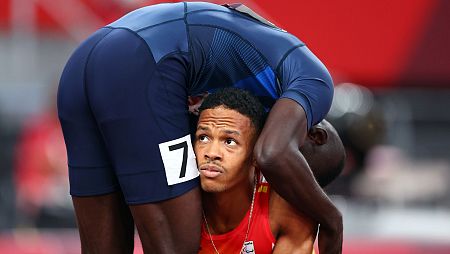 El español Deliber Rodríguez, consolado tras quedar cuarto