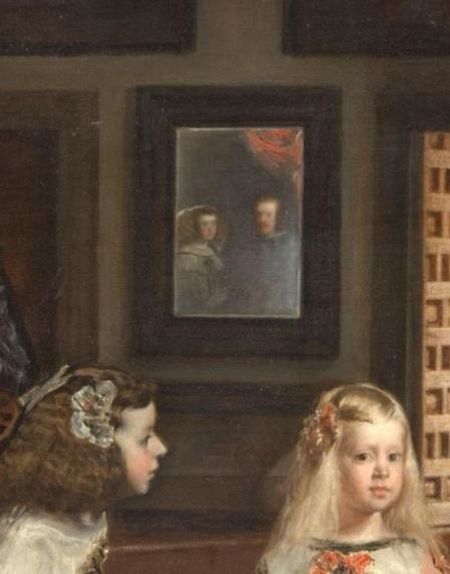 El espejo con la imagen de los reyes en Las Meninas