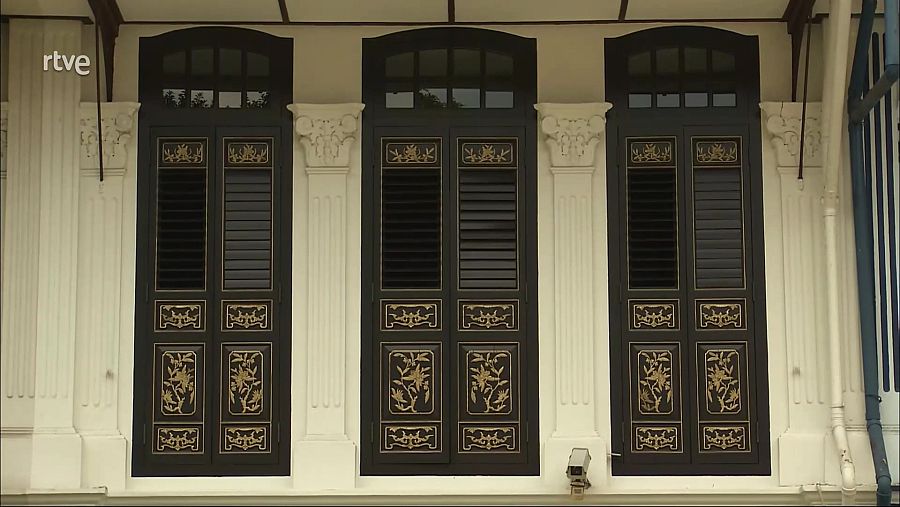 Contraventanas de una casa-almacén en Singapur