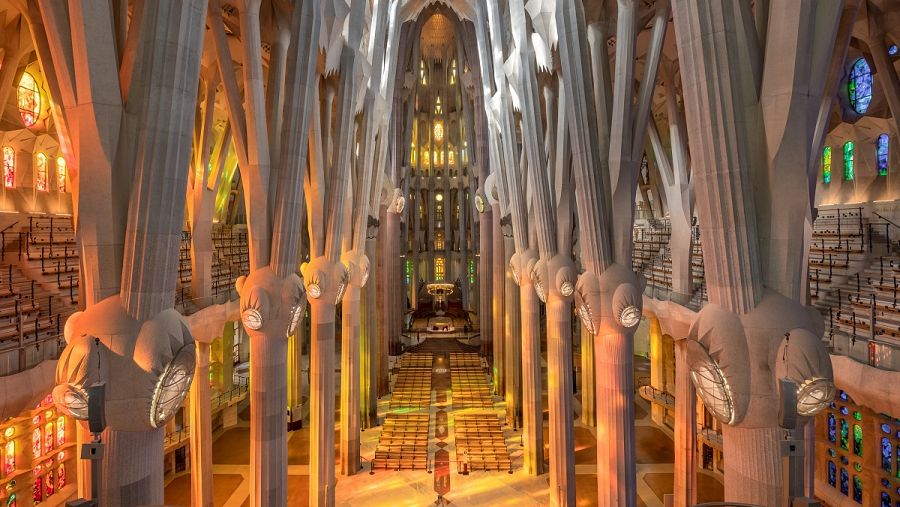 El interior de la Sagrada Familia